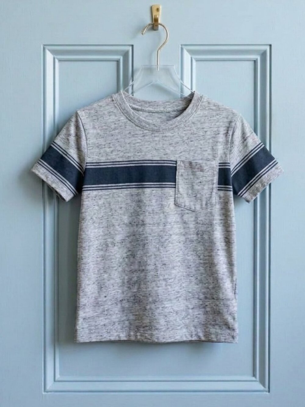 CAT & JACK Boys Grey Pocket T-Shirt Top Small NEW